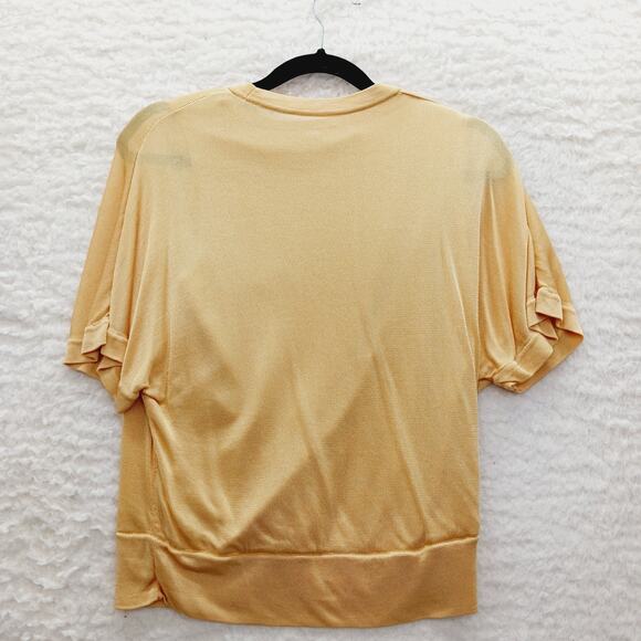 Blouse Sweater Size M Gold Slouchy Luxe Quiet Luxury Minimalist Office Chic Y2K - Picture 2 of 12